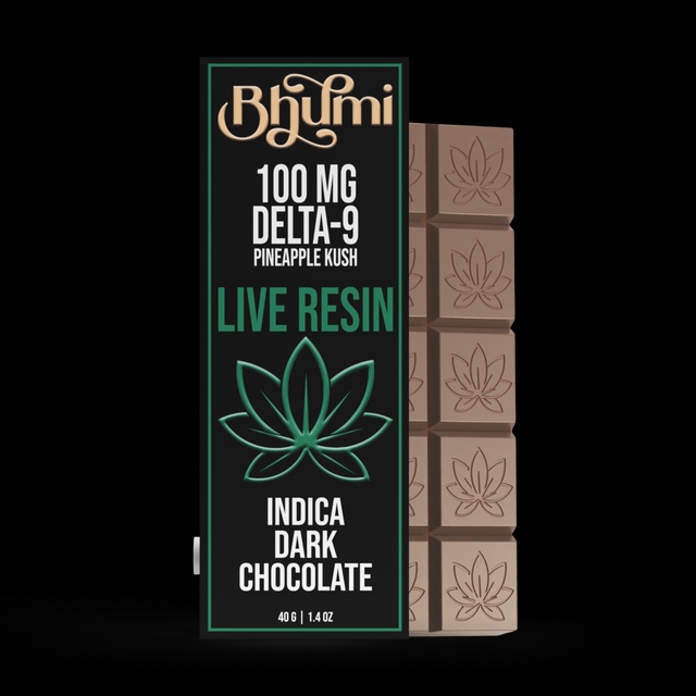 Bhumi Indica Live Resin Dark Chocolate Bar / Indica dark chocolate
